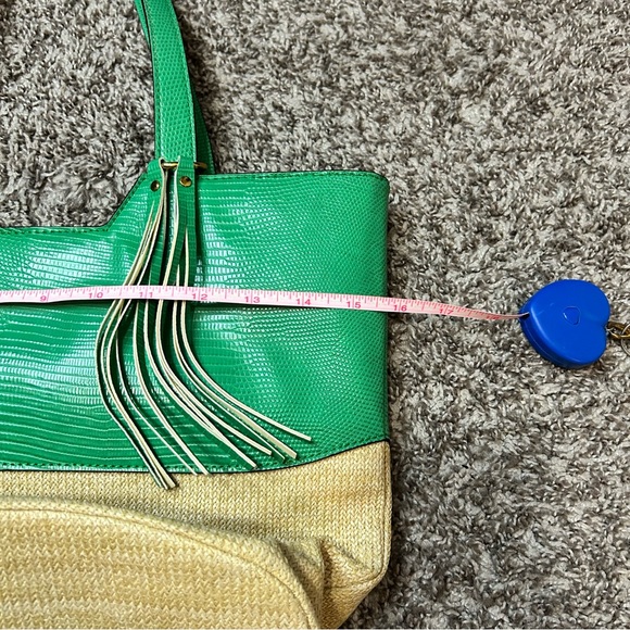 Rachel Zoe Faux Leather Woven Faux Straw Tote Bag - Picture 9 of 11